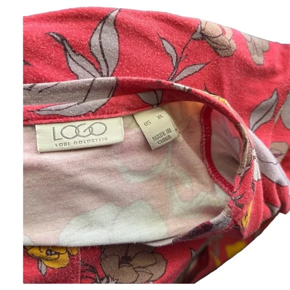 logo Lori Goldstein Floral Shark Bite Pocket tunic. SZ.XL - Picture 7 of 8